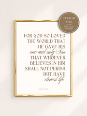 Custom Poster 'God So Loved The World' - Beige