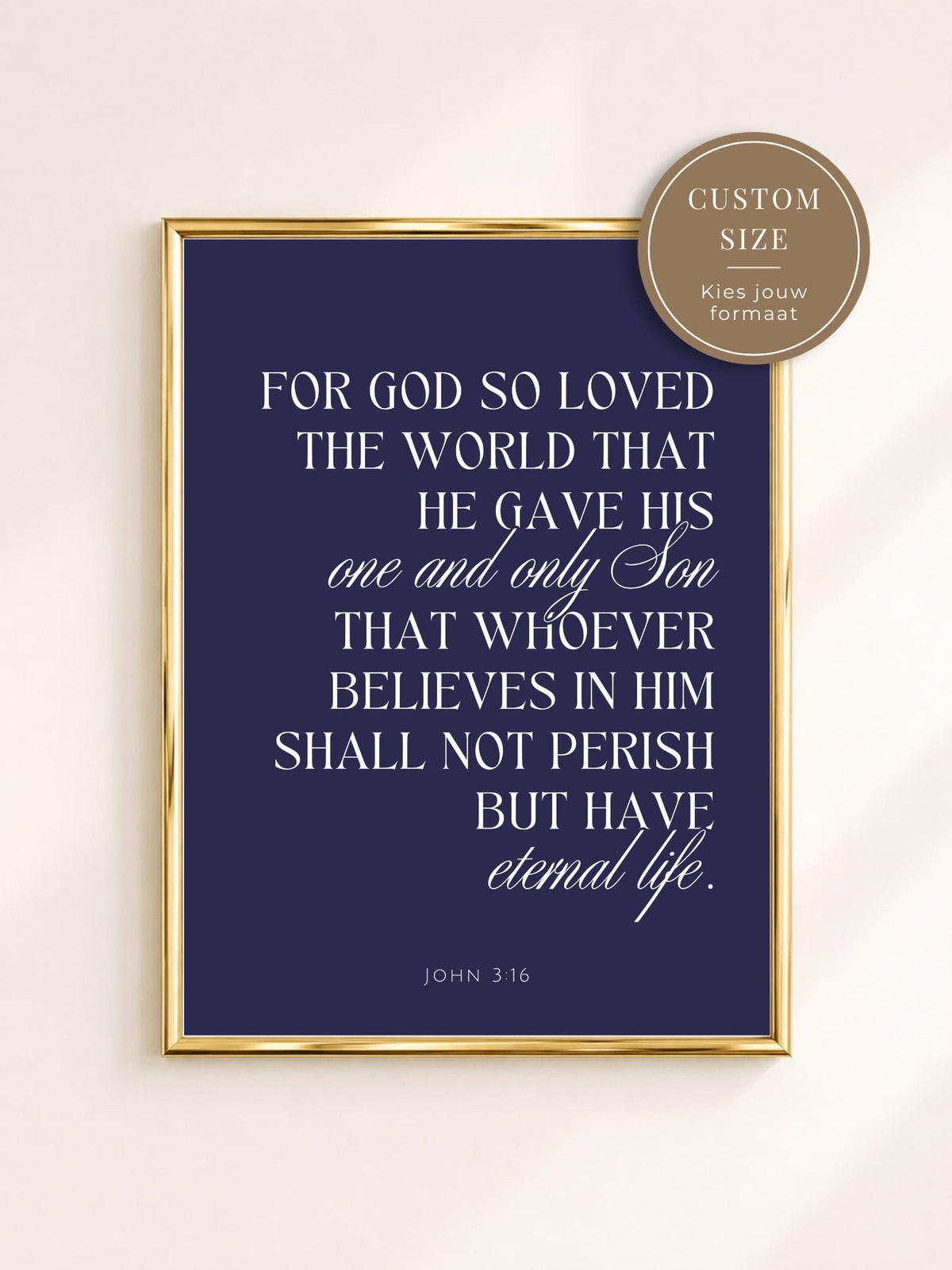 Custom Poster 'God So Loved The World' - Navy