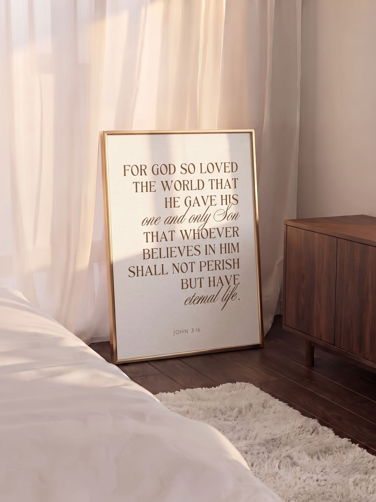 Custom Poster 'God So Loved The World' - Beige
