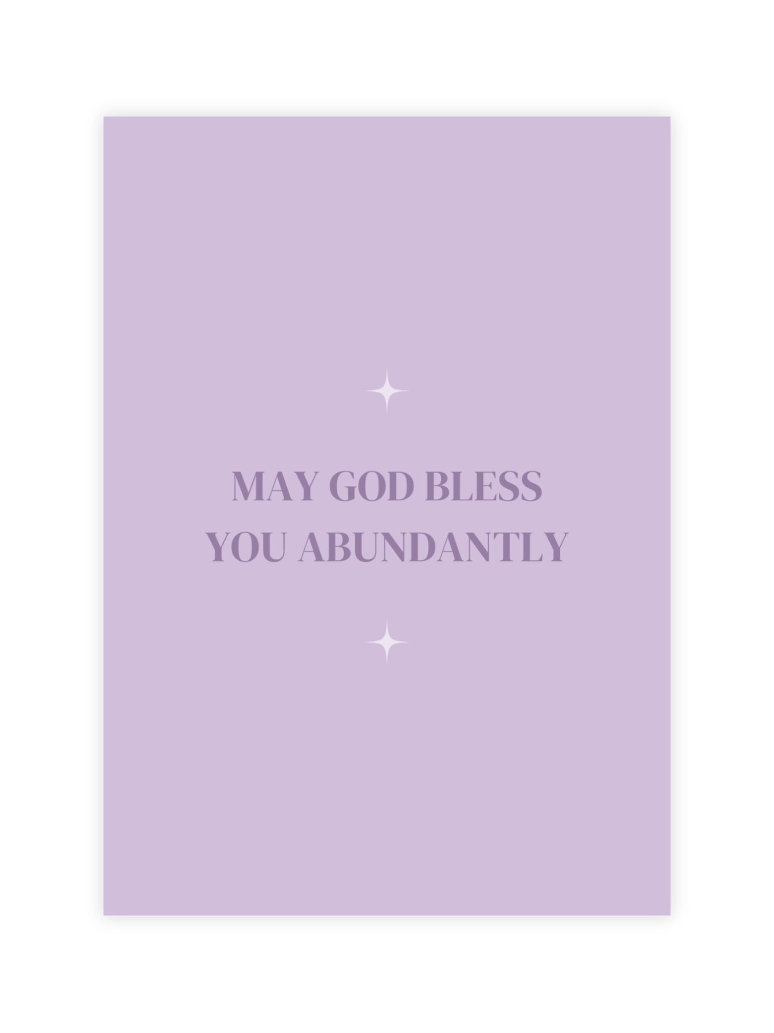 christian card may God bless you abundantly