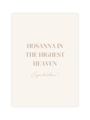 christian congratulations card hosanna in the highest heaven