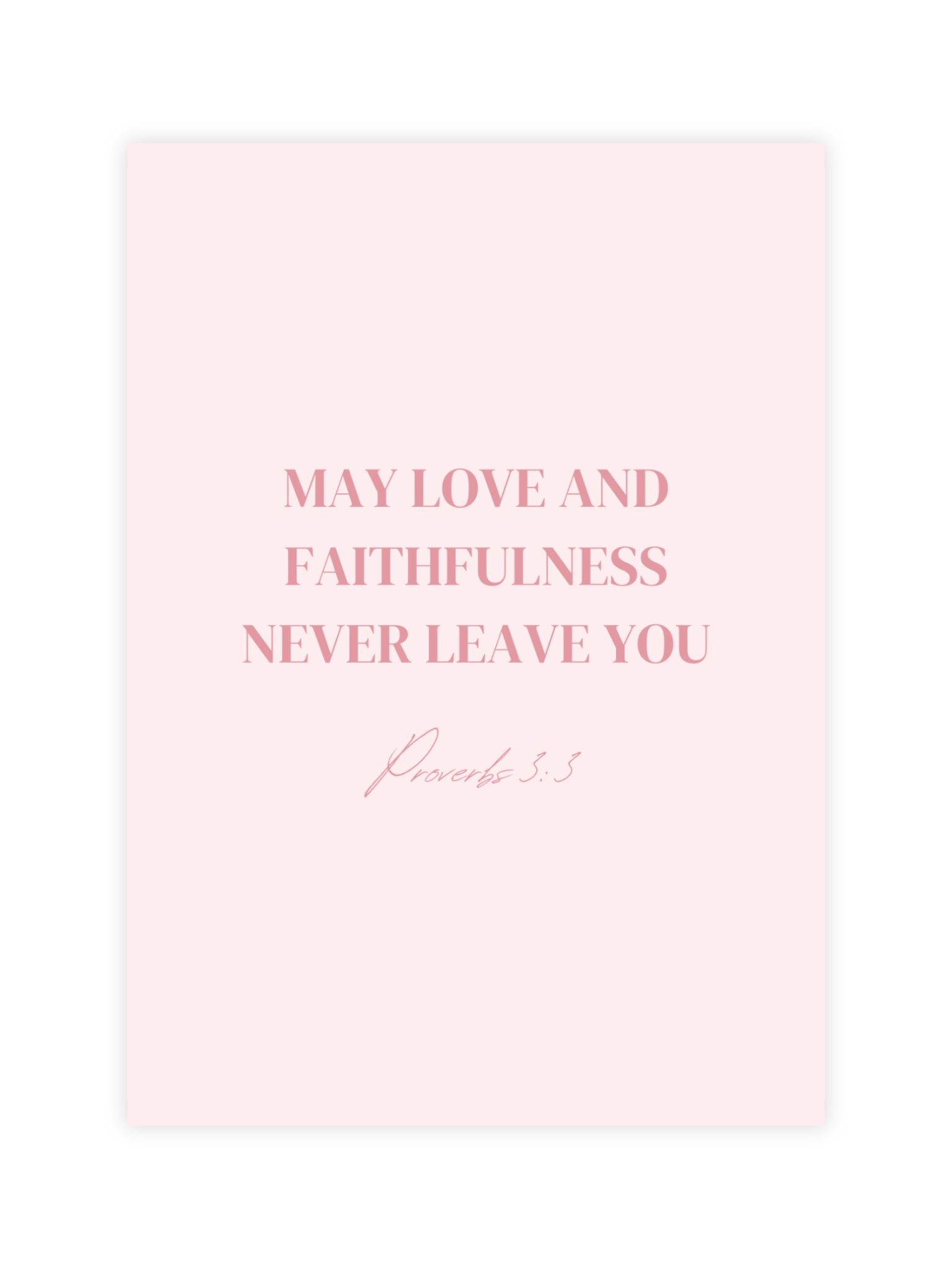 christian card wedding congratulations bible verse Proverbs 3:3 may love and faithfulness never leave you