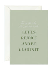 Wenskaart 'Let Us Rejoice'