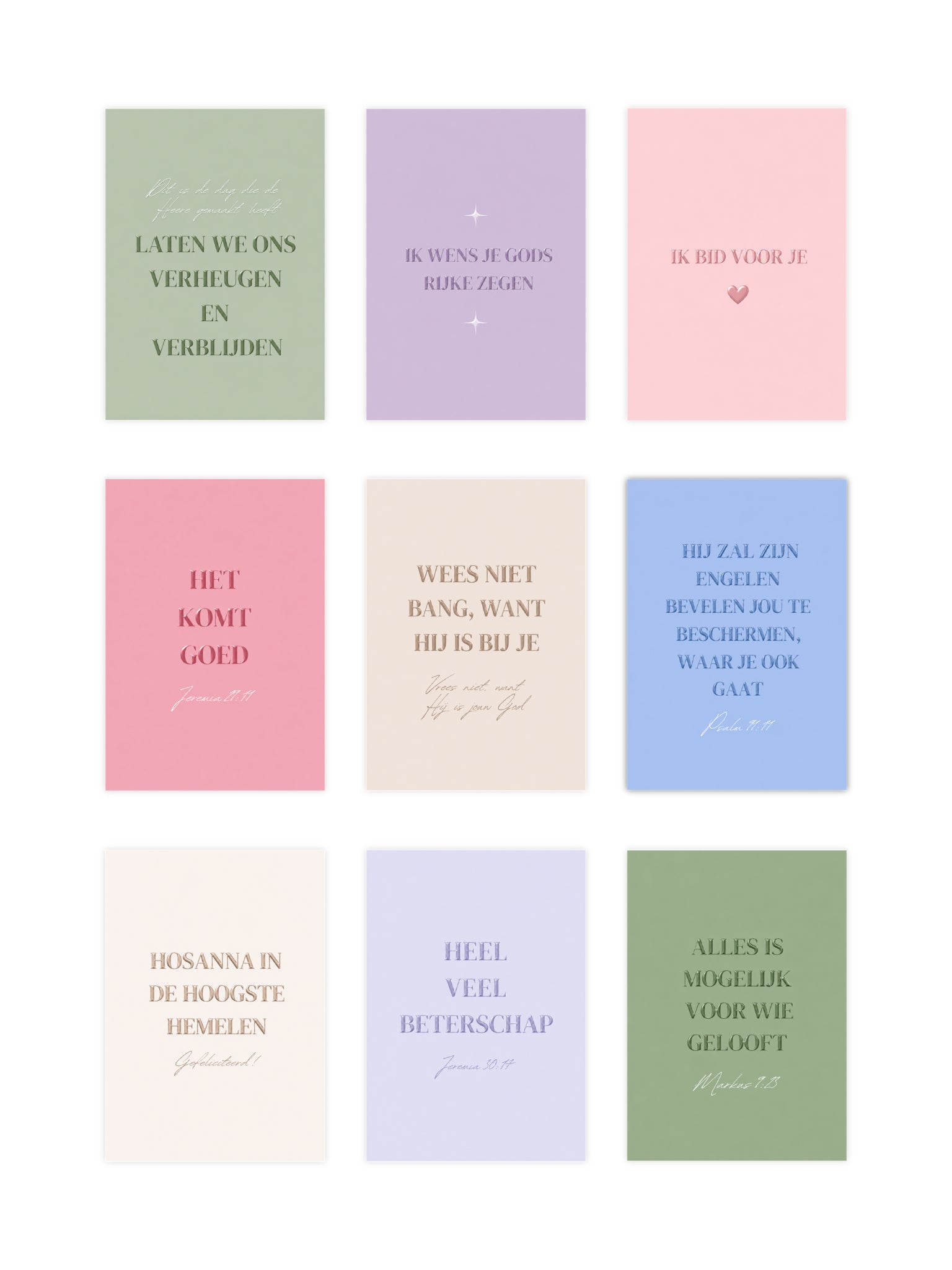 Wenskaarten Set 9 stuks - Nederlands