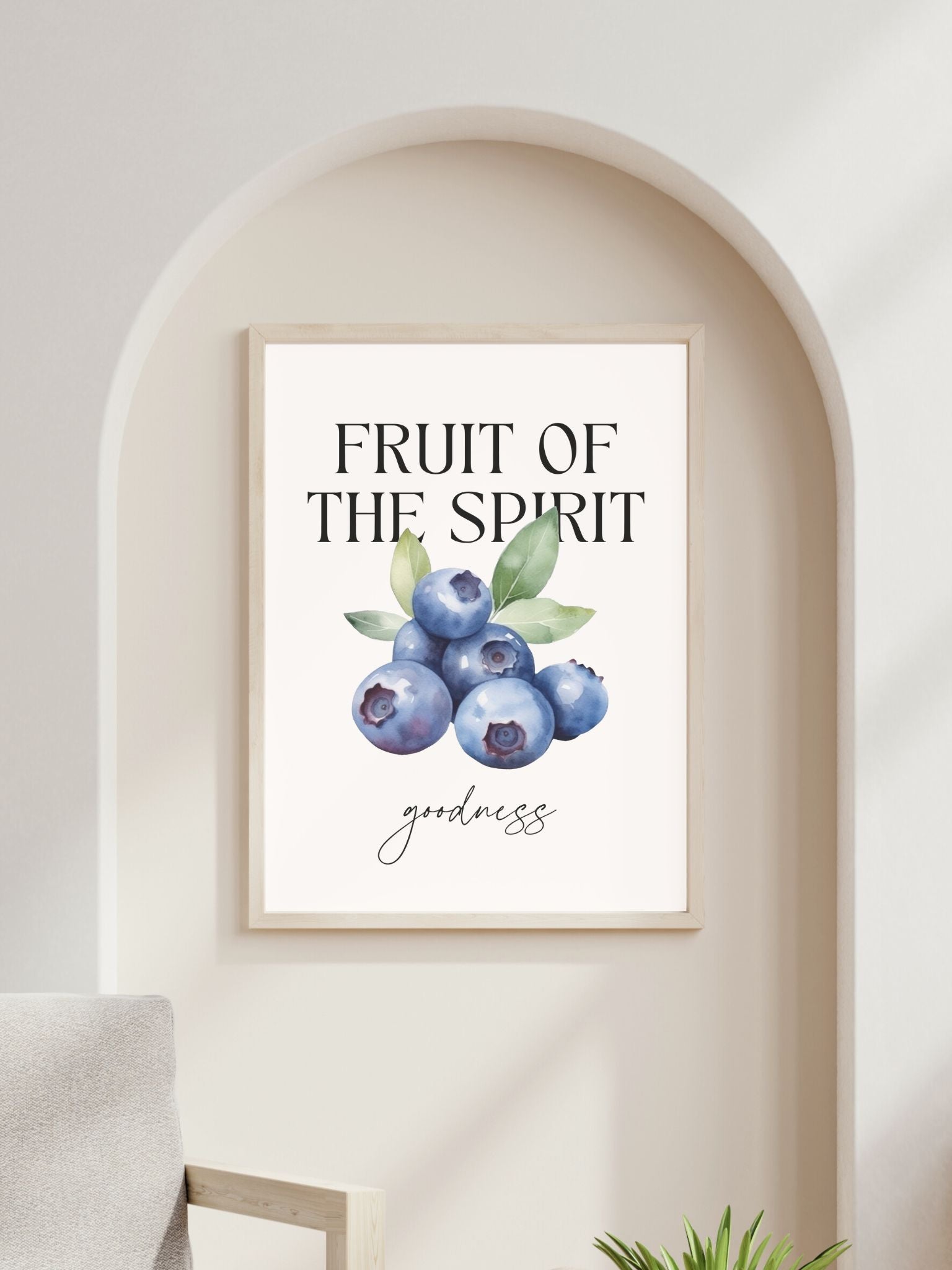 christian poster with fruit of the Spirit goodness bible verse Galatians 5:22