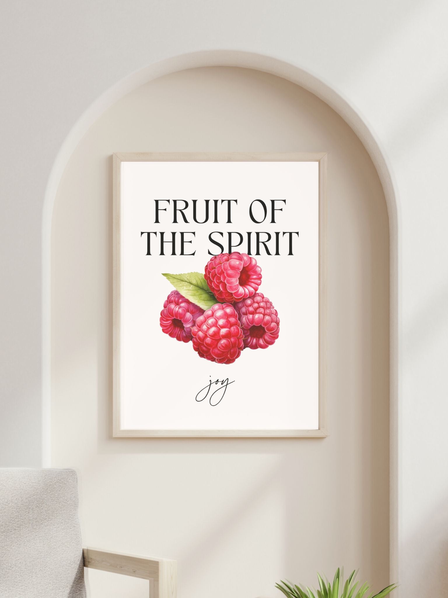 christian poster with fruit of the Spirit joy bible verse Galatians 5:22