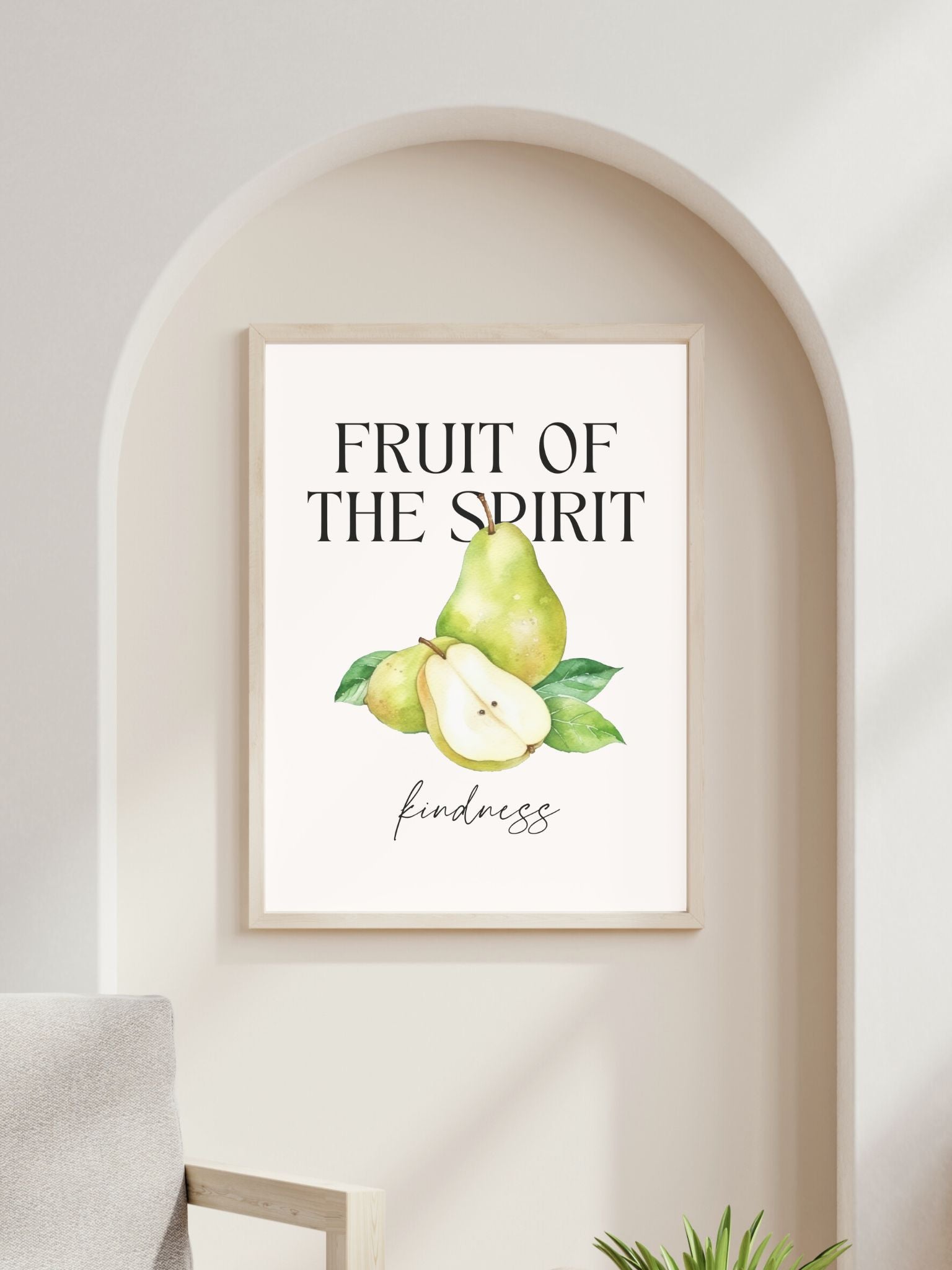 christian poster with fruit of the Spirit kindness bible verse Galatians 5:22