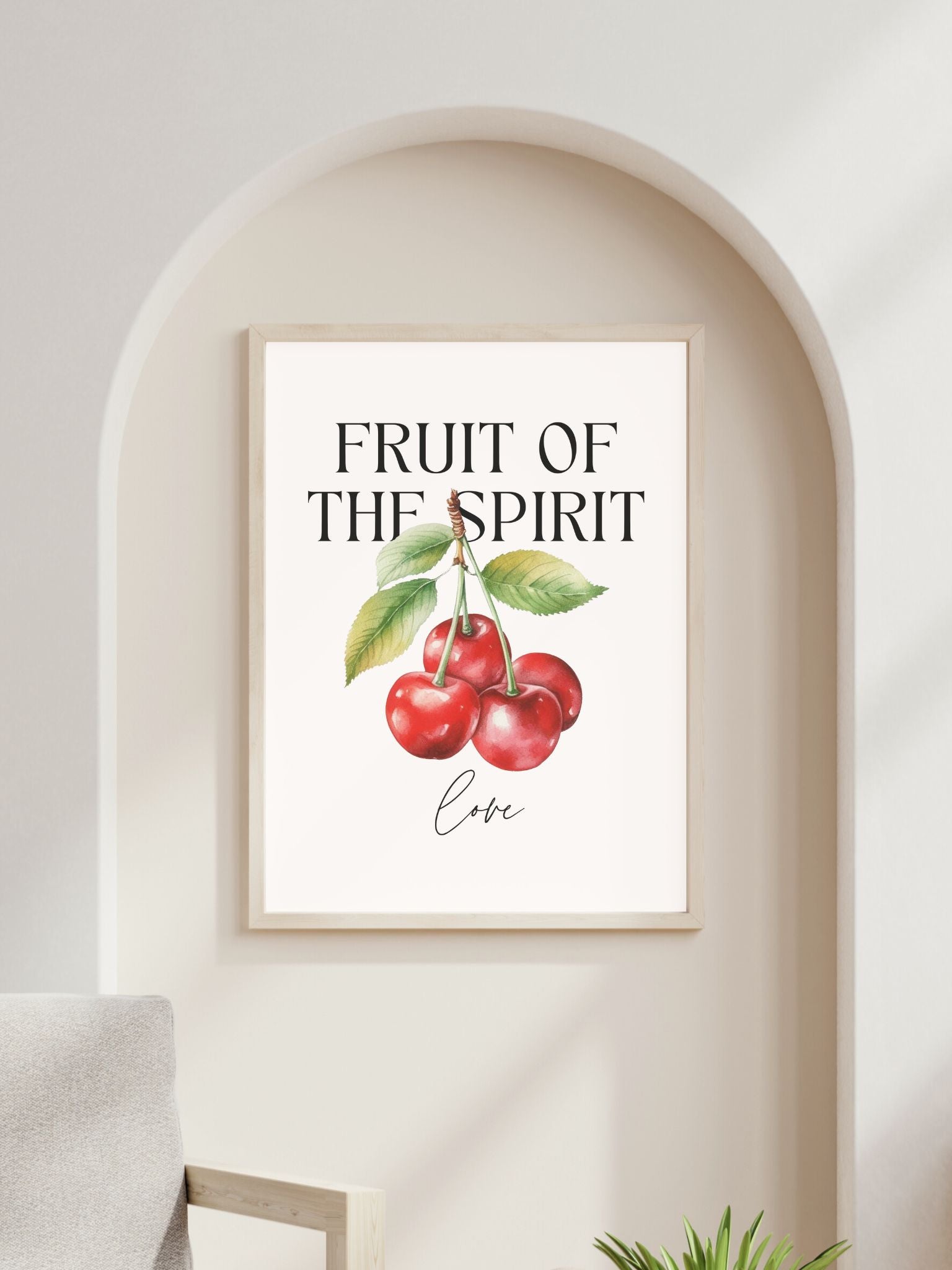 christian poster with fruit of the Spirit love bible verse Galatians 5:22