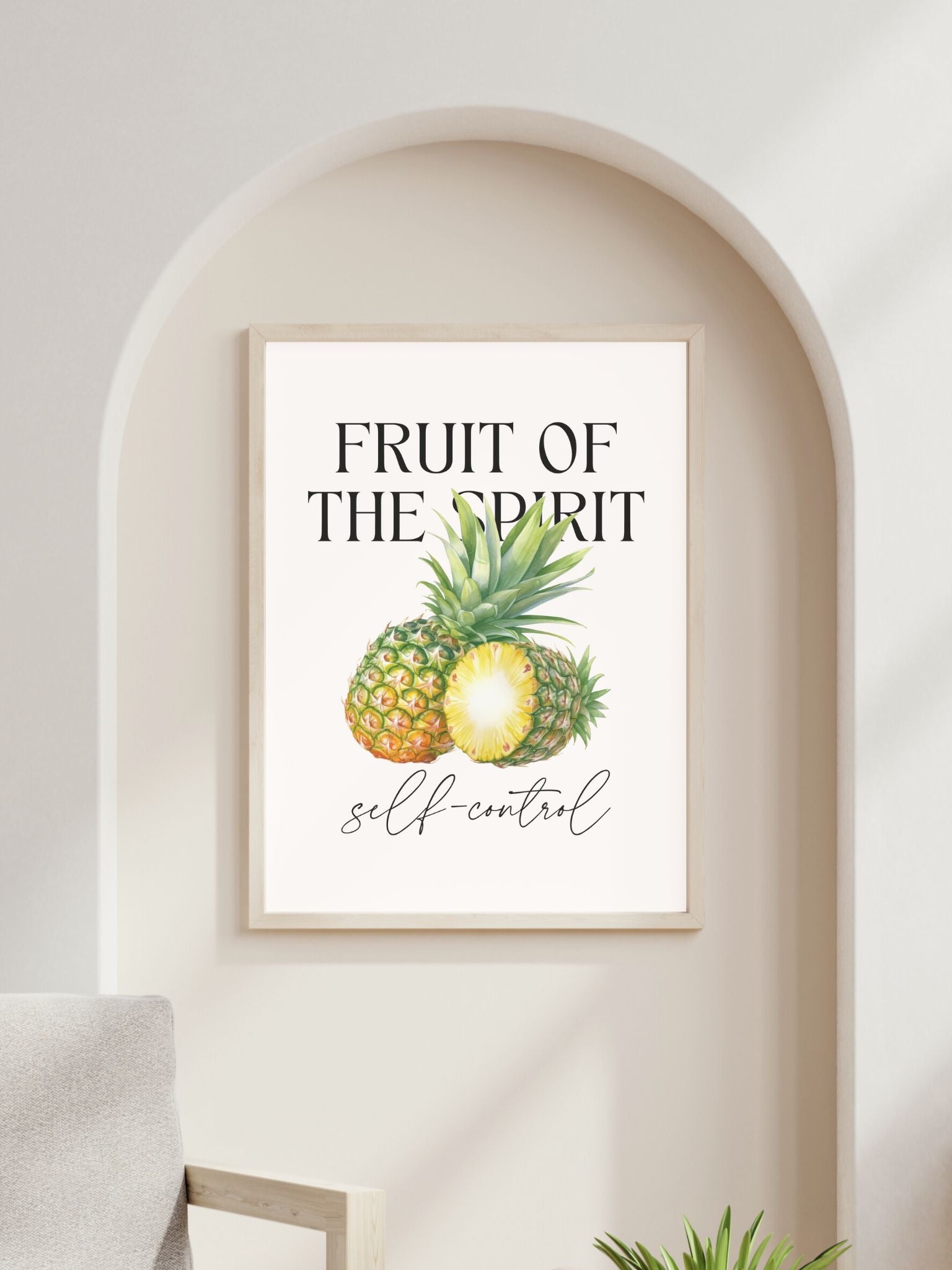 christian poster with fruit of the Spirit self-control bible verse Galatians 5:22