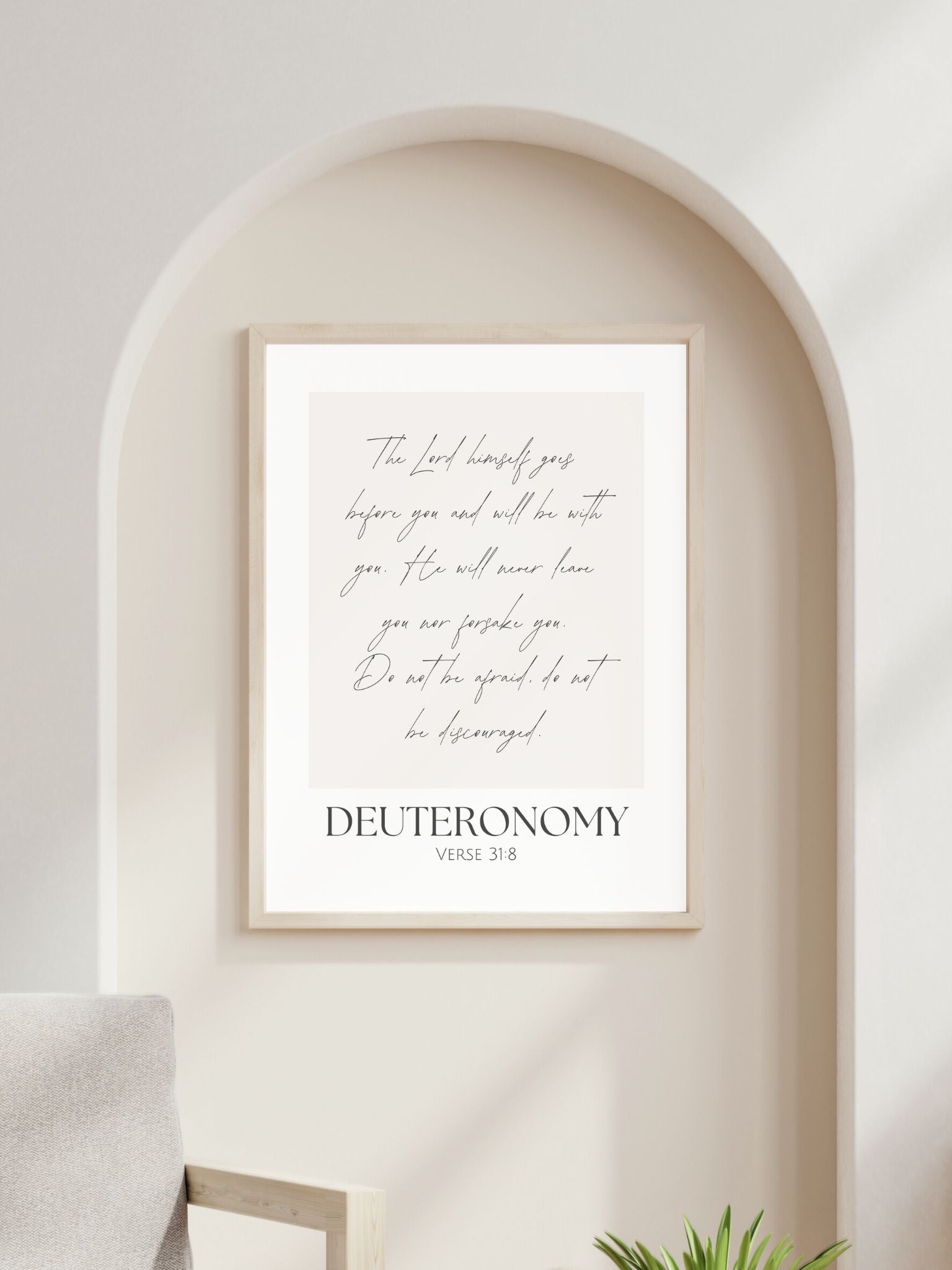 christian poster with bible verse Deuteronomy 31:8