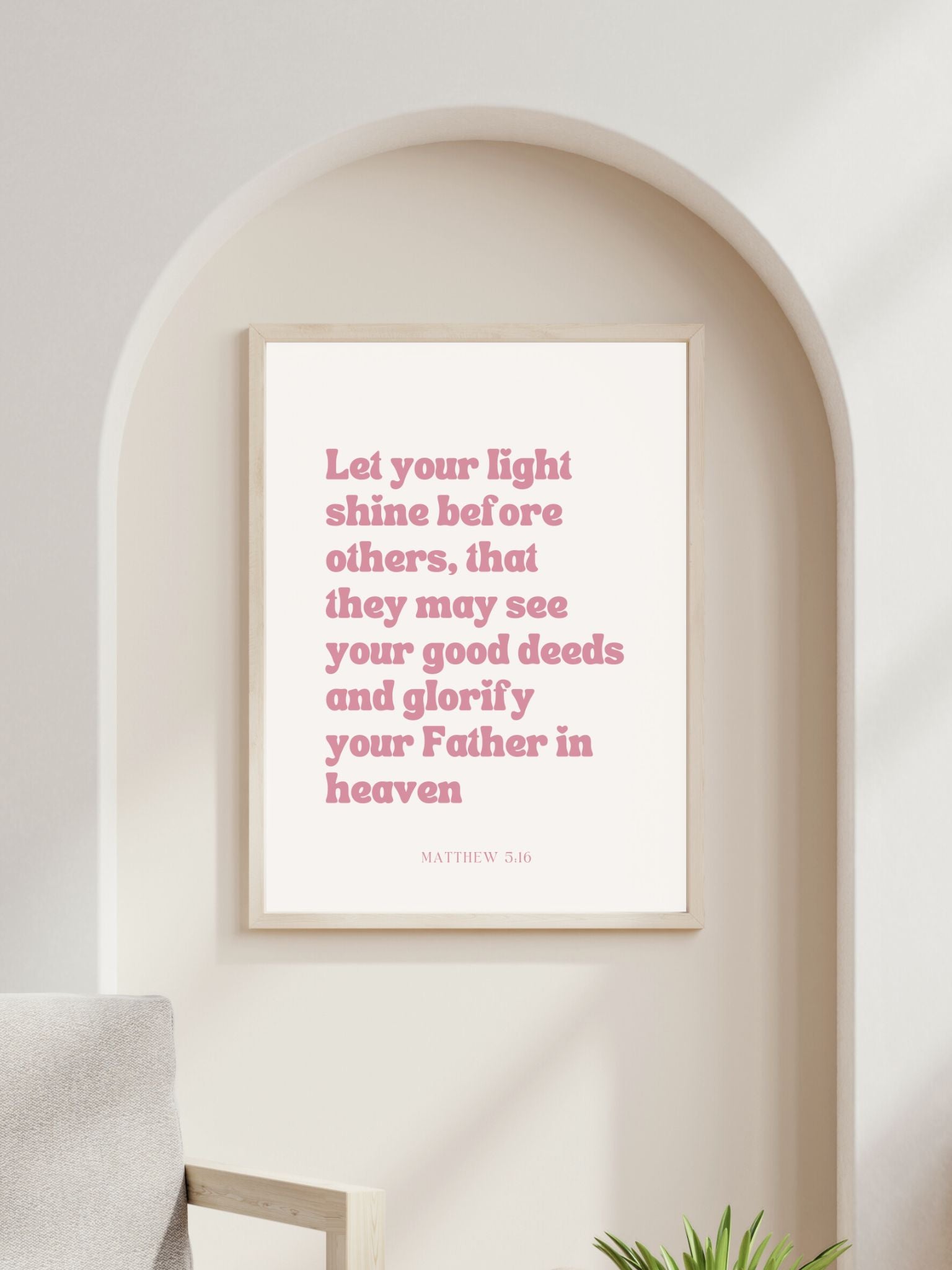 christian poster with bible verse matthew 5:16 let your light shine before others