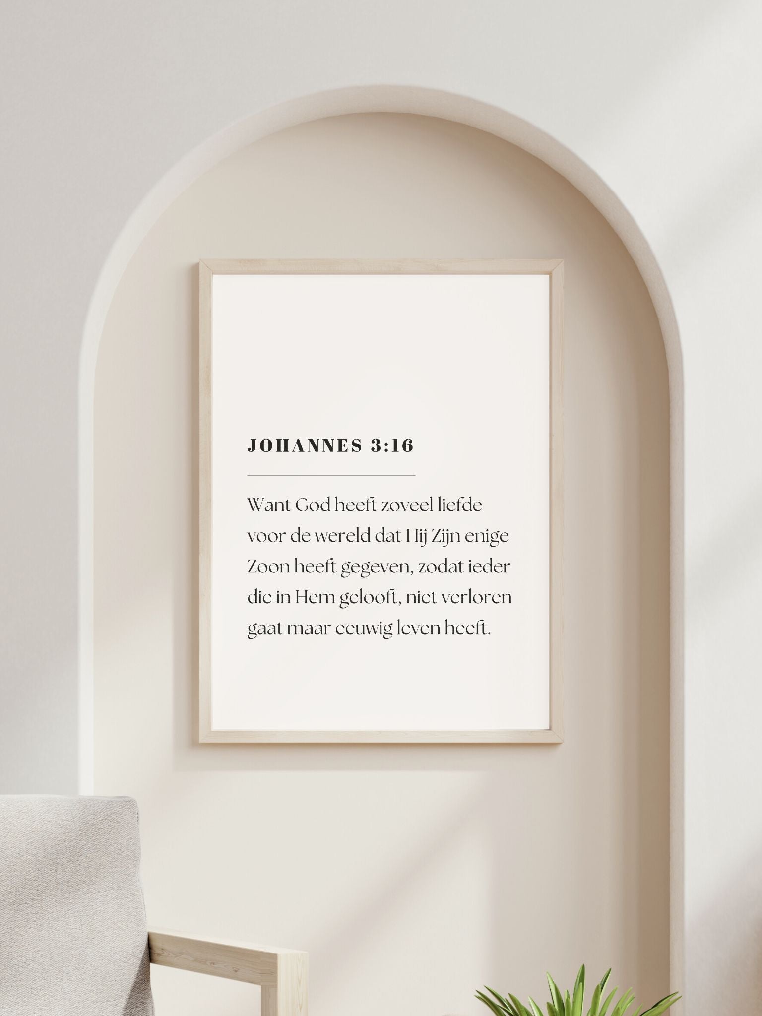 christelijke poster met bijbeltekst Johannes 3:16