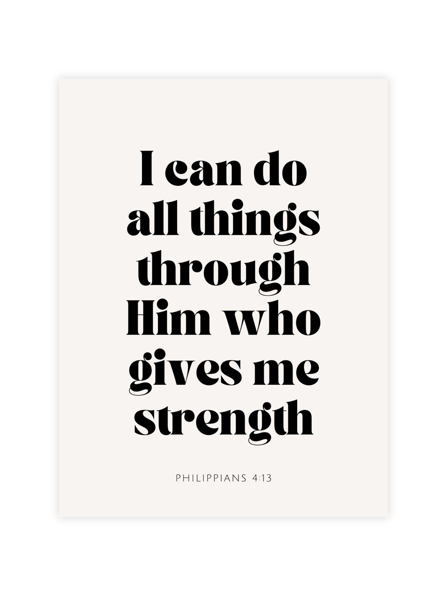 Poster I can do all things through Christ who strengthens me Philippians 4:13