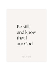 christian poster bible verse be still and know that I am God Psalm 46:10