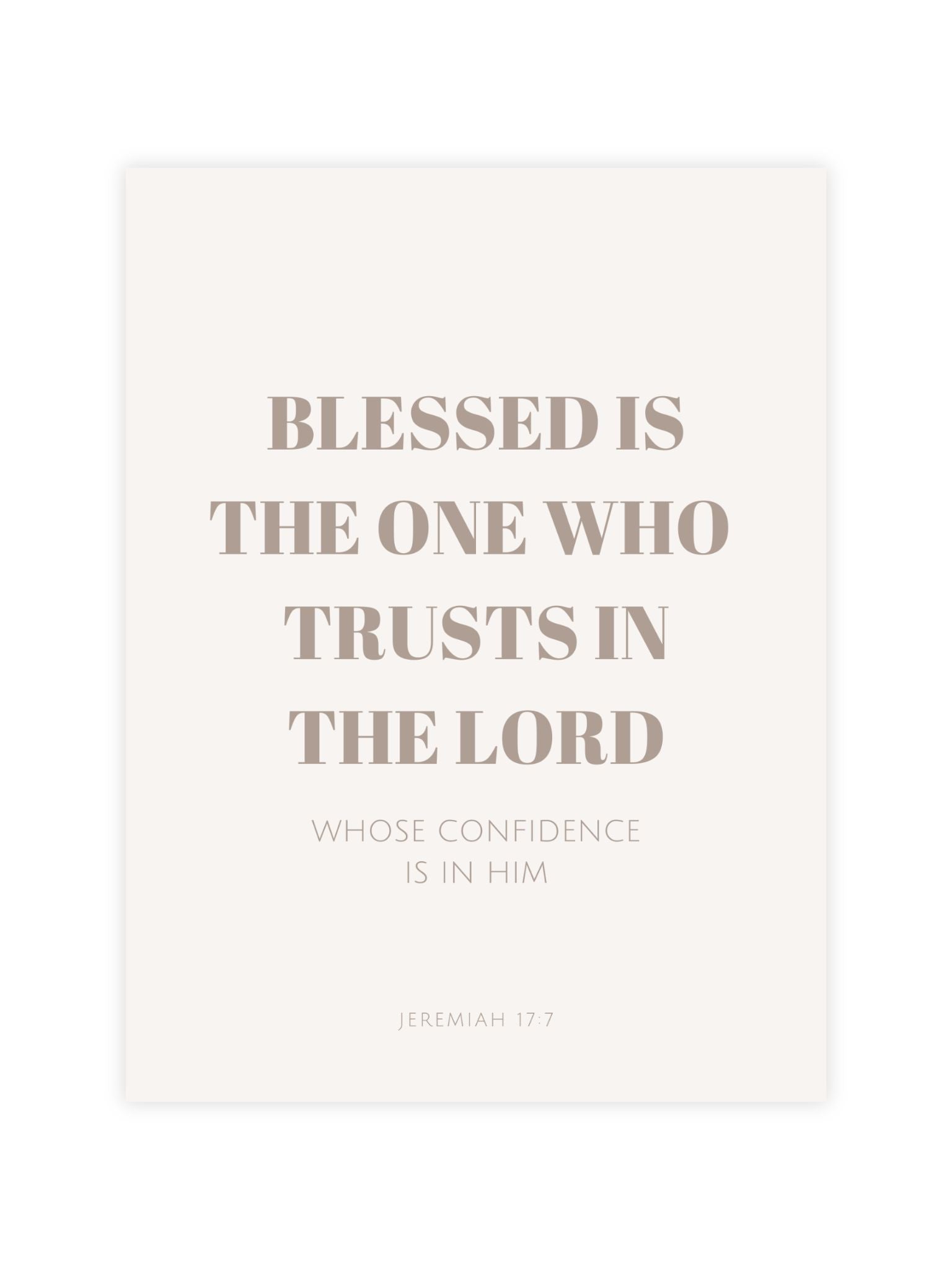 Christian bible verse wall art Jeremiah 17:7 blessed is the one who trusts in the Lord