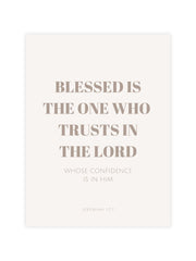 Christian bible verse wall art Jeremiah 17:7 blessed is the one who trusts in the Lord