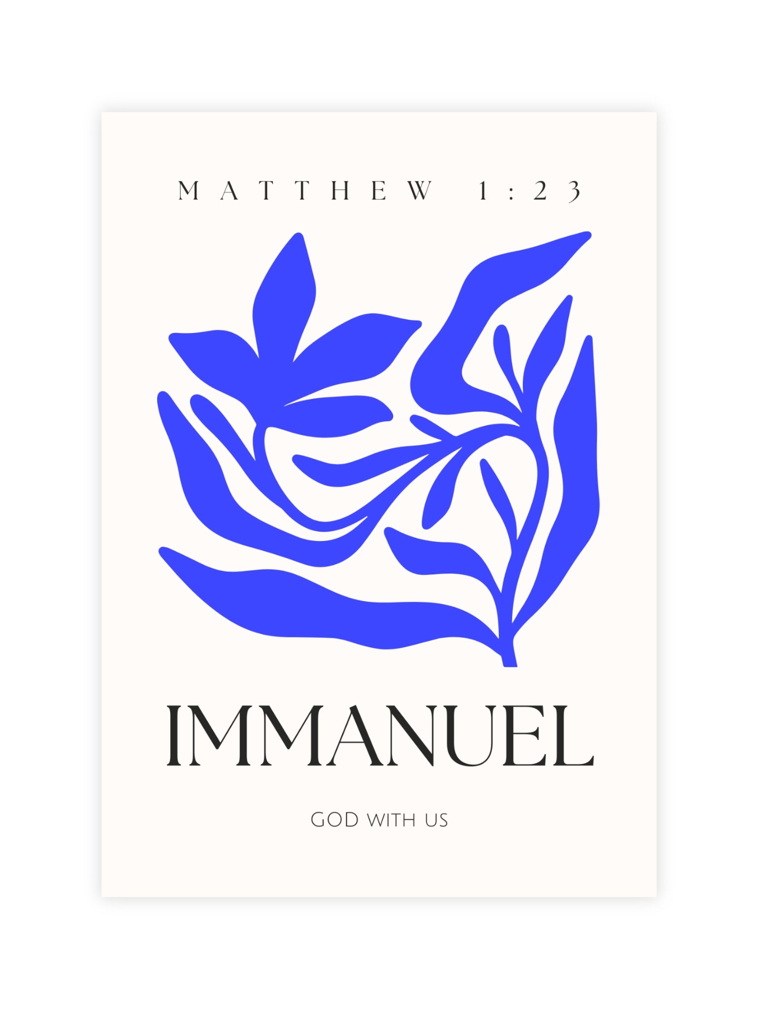 christian posters with bible verse Matthew 1:23 Immanuel God with us