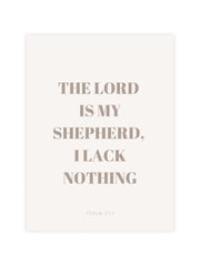 Bible verse poster the Lord is my shepherd I lack nothing Psalm 23:1