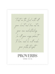 Bible verse poster trust in the Lord with all your heart and lean not on your own understanding Proverbs 3:5-6