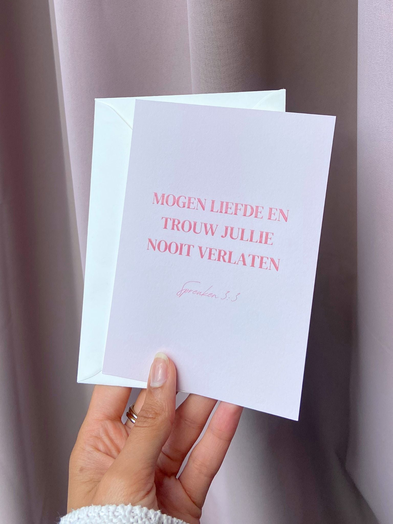 christelijke trouwdag felicitatie kaart spreuken 3:3